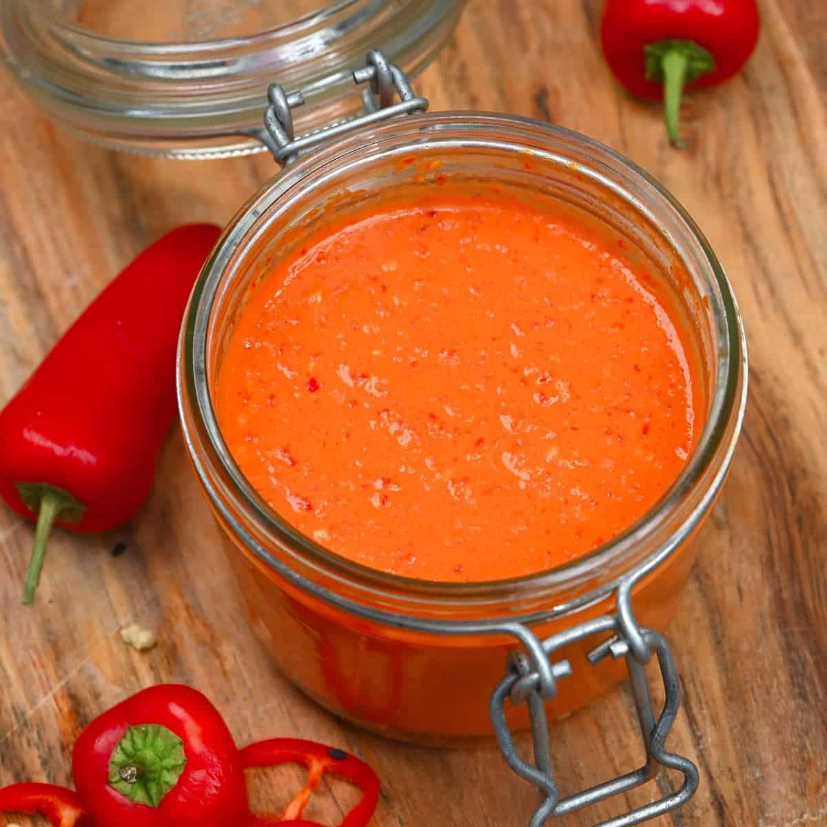 No-Cook Red Chili Sauce: Pure Flavor for Drizzling on Any Food